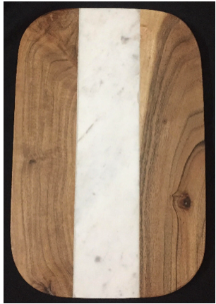 Marble and Acacia wood jointed Board with felt feet underneath