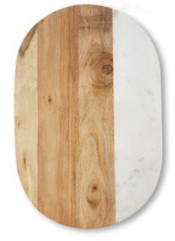 Marble and Acacia wood jointed Board with felt feet underneath