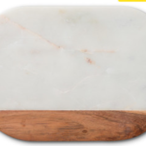 Marble and Acacia wood jointed Board with felt feet underneath