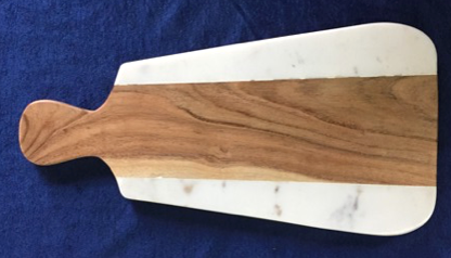 Marble and Acacia wood jointed Paddle Board with felt feet underneath
