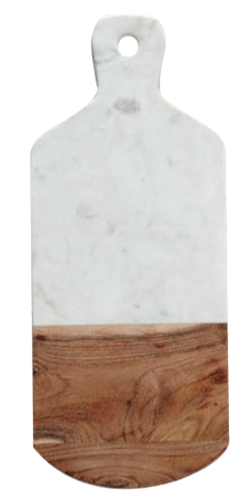 Marble and Acacia wood jointed Board with felt feet underneath