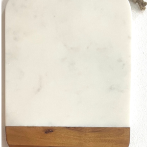 Marble and Acacia wood jointed Board with felt feet underneath and String