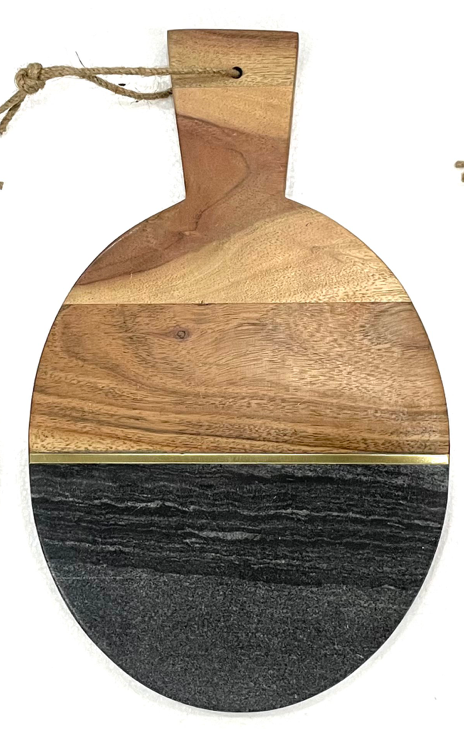 Marble and Acacia wood jointed Paddle Board with Brass Inlay