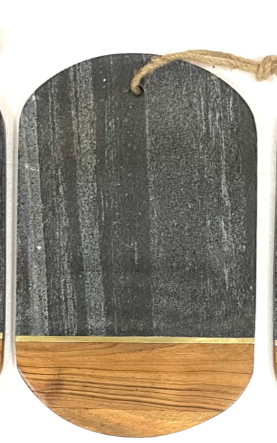 Marble and Acacia wood jointed Paddle Board with Brass Inlay