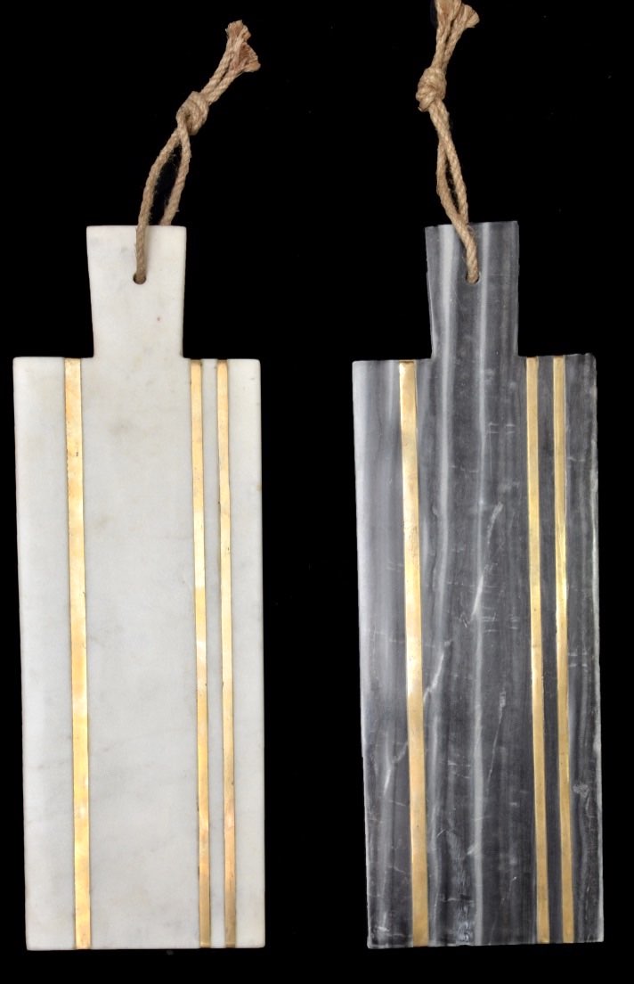 Marble “LONG” Boards with Brass Inlay