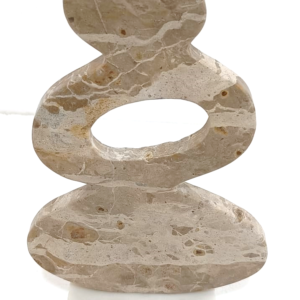 Leopard Marble Object With White Marble Base