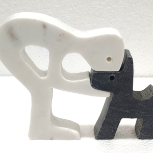 Marble Human & Dog Friendship Decor