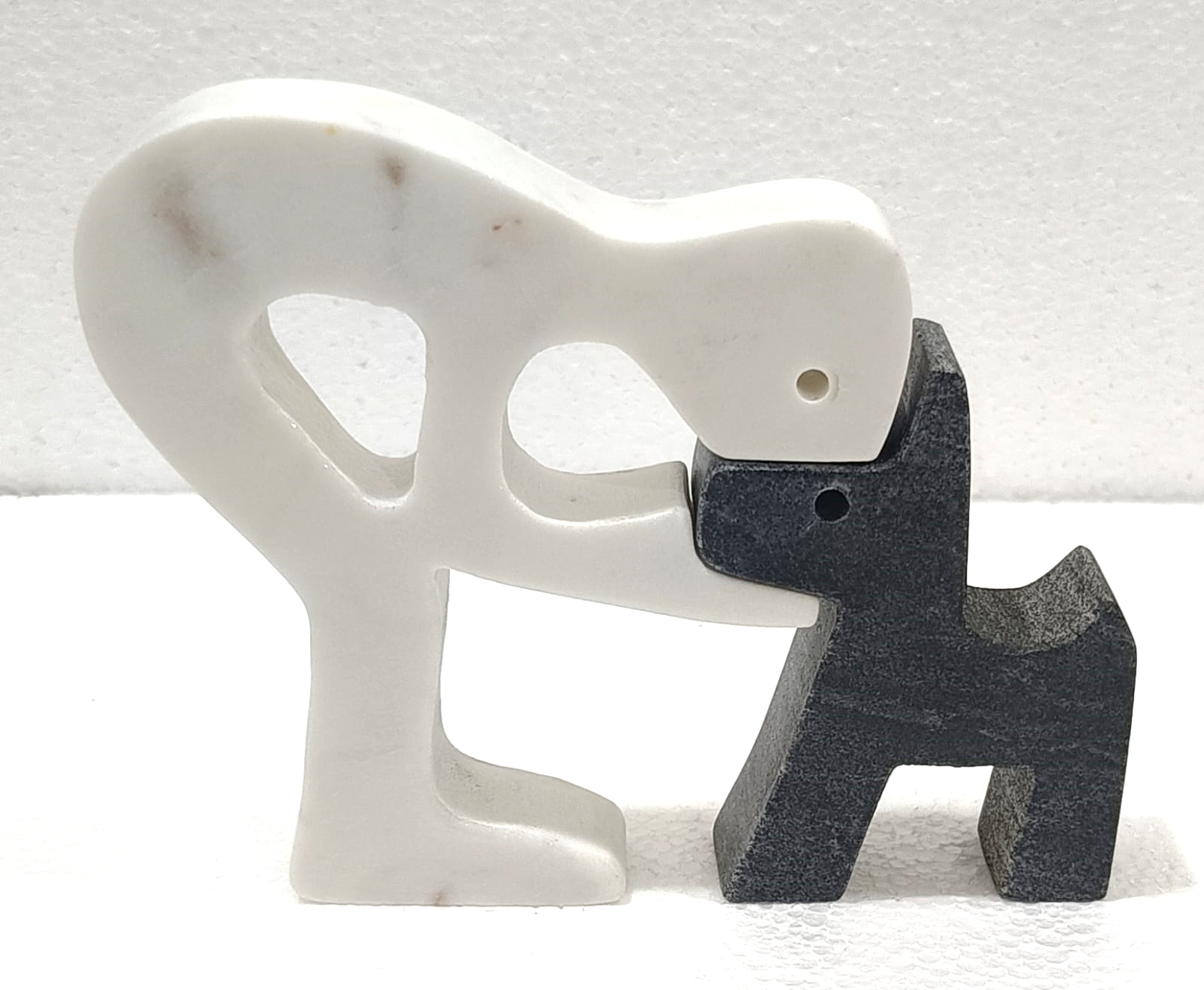 Marble Human & Dog Friendship Decor