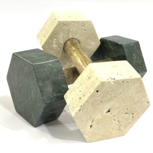 Green Marble Dumbbell & Travertine Dumbbell