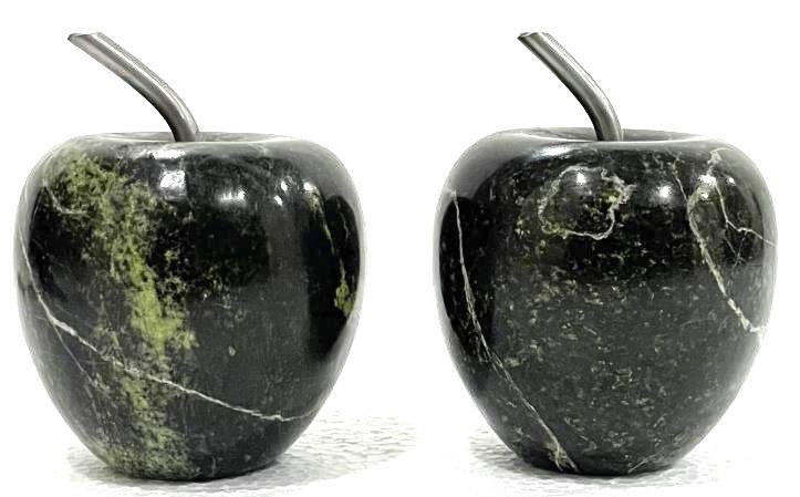 Marble Apple with Metal Stem