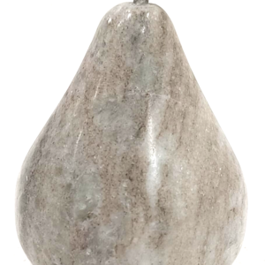 White/Beige Marble Pear with Metal Stem