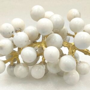 White Marble Grapes With Gold Metal Stem