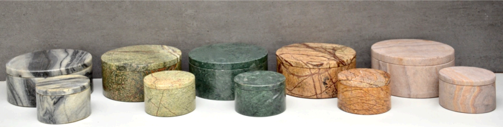 Gray Marble / Forest Green Marble / Green Marble / Forest Brown Marble/ Rainbow Sandstone Boxes with FLAT Lids