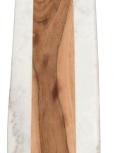 Creamish White Marble and Acacia Wood Jointed Board with Felt Feet underneath and Jute String