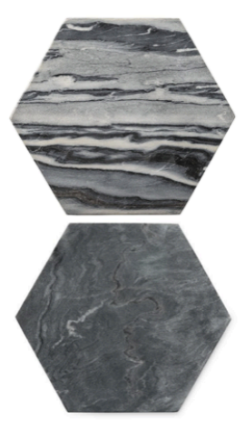 Hexagon Trivet- Gray Marble