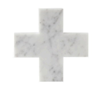 Cross Trivet - Creamish White Marble