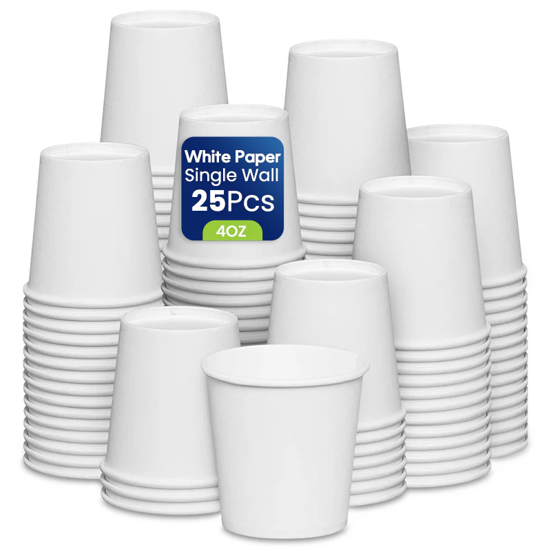 Single Wall Paper Cup – White | Disposable Beverage Cups | Food Packaging Supplies
