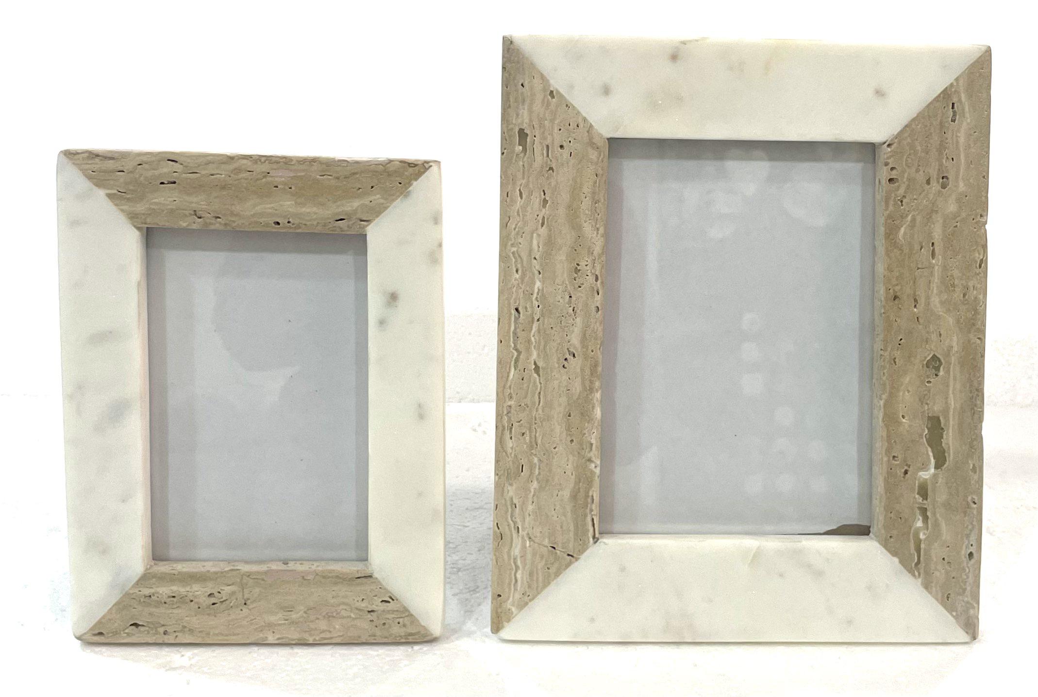 Beige Travertine and Marble Jointed Photo Frames