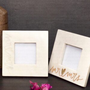 Mr and Mrs Marble Photo Frames with MDF Backing