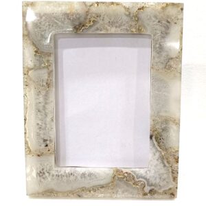 4x6 and 5x7 White Agate Photo Frame