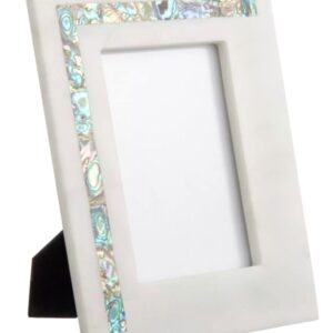 White Marble Photo frame with Australian MOP inlay