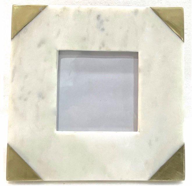 Marble Photo Frame with Brass Inlay and MDF Backing
