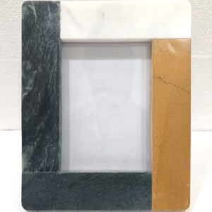 Black, Green, Yellow and White Marble Jointed Photo Frame