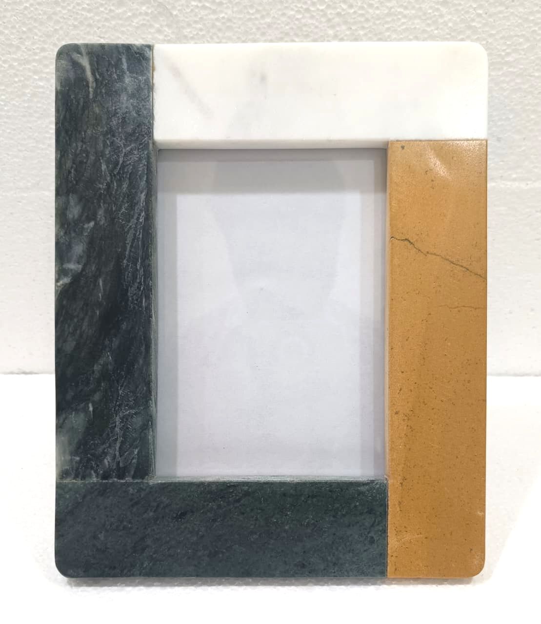 Black, Green, Yellow and White Marble Jointed Photo Frame