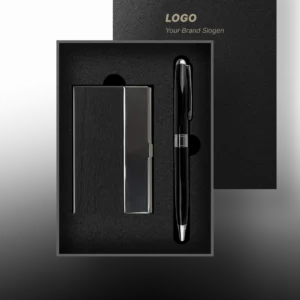 Premium Leather Business Card Holder Gift Box for Corporate Executives