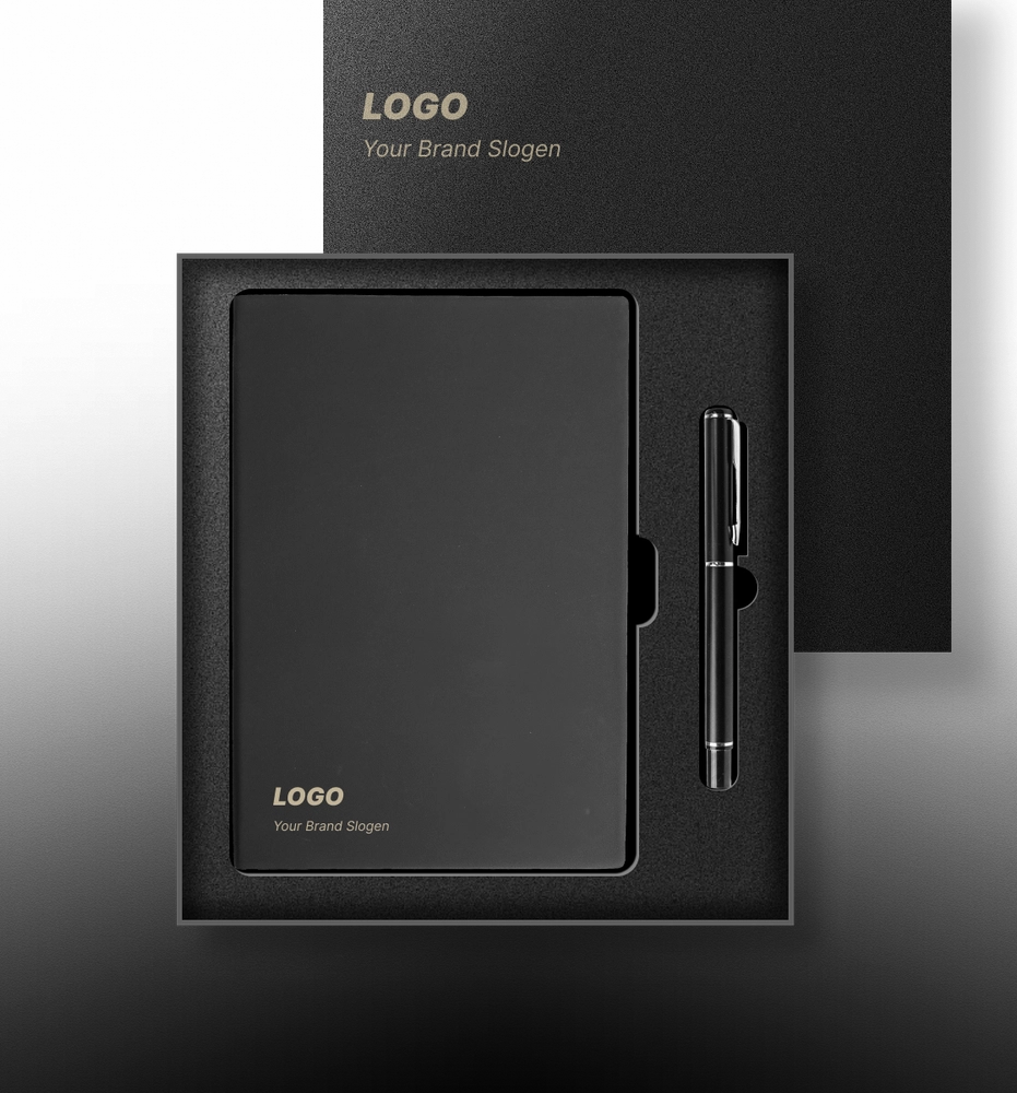 Classic Leather Bound Notebook Gift Set for Office Executives