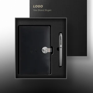 Executive Wireless Charging Notebook and Pen Gift Box