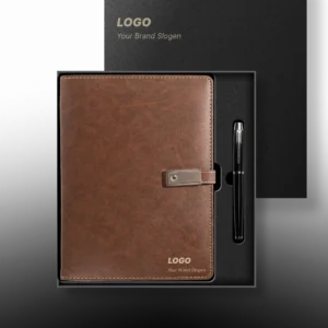 Leather Charging Notebook Set with Luxury Presentation Box