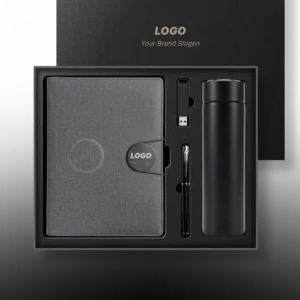 Premium Soft-Touch Leather Notebook with Integrated Wireless Charge