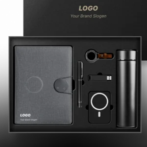 Premium Leatherette Charging Notebook Set for Corporate Branding