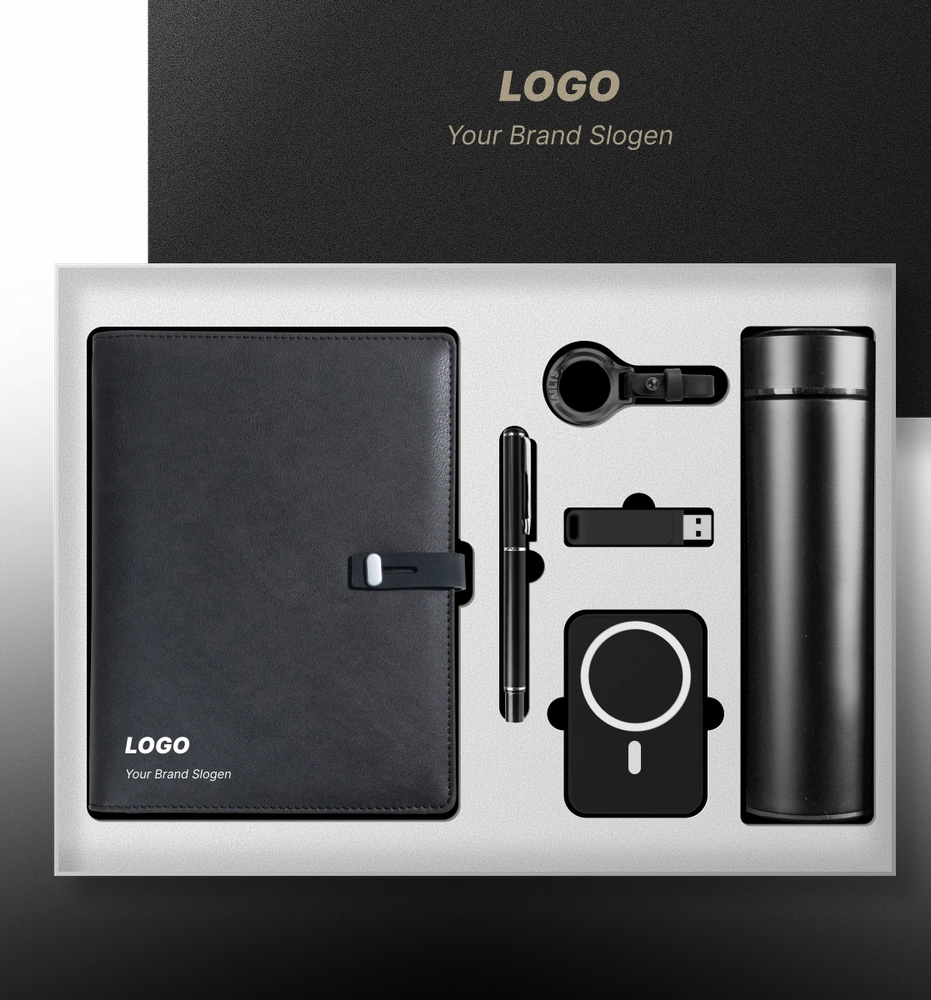 Elegant Tech Stationery Set with Built-in Power Bank Box