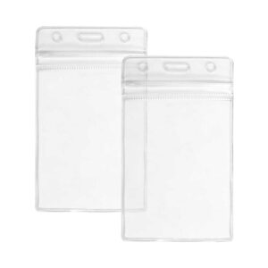 Vertical ID Card Holder with Resealable Zip