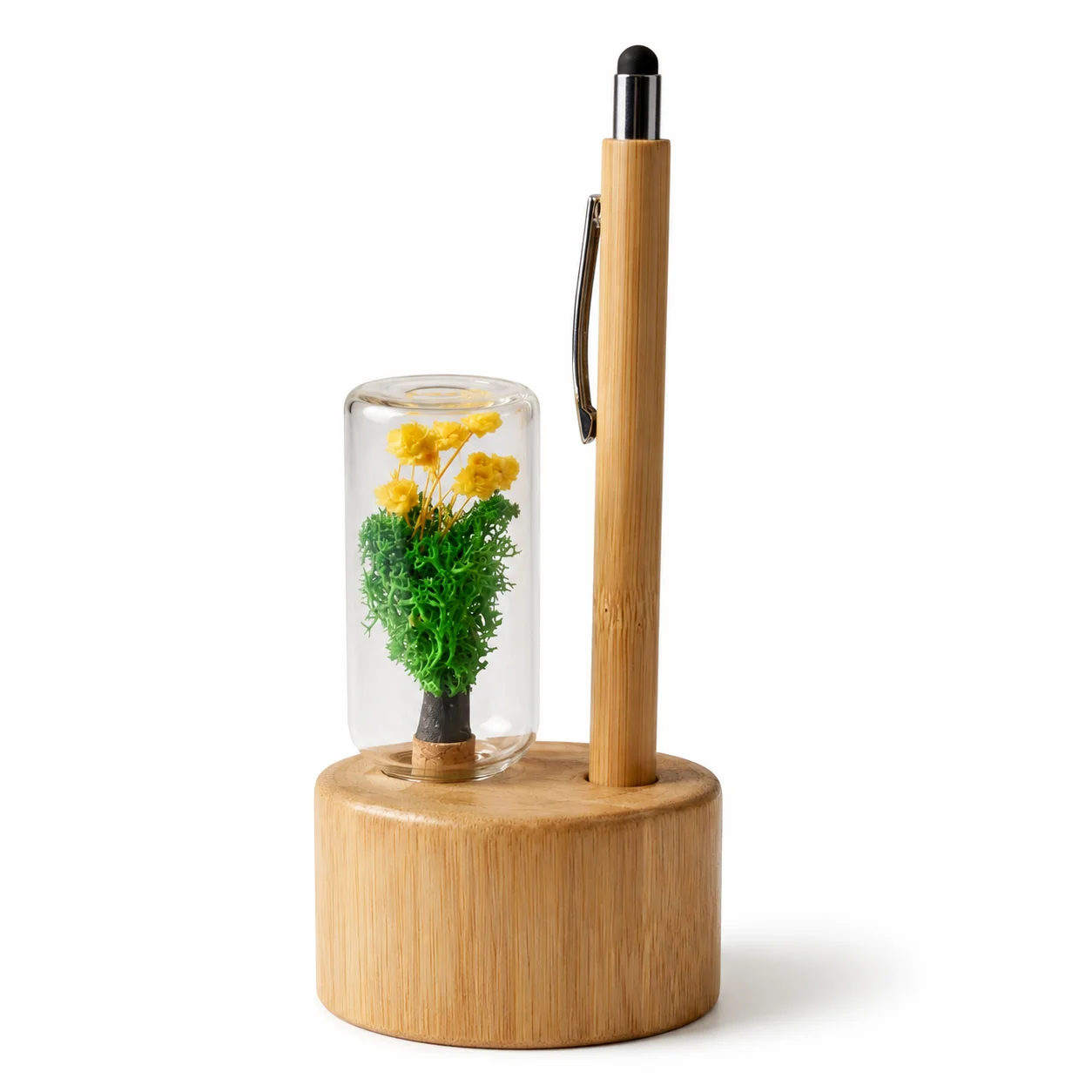Forest Stump with Bamboo Pen