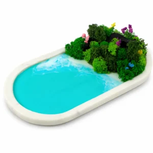 Forest Aqua Marble Oval