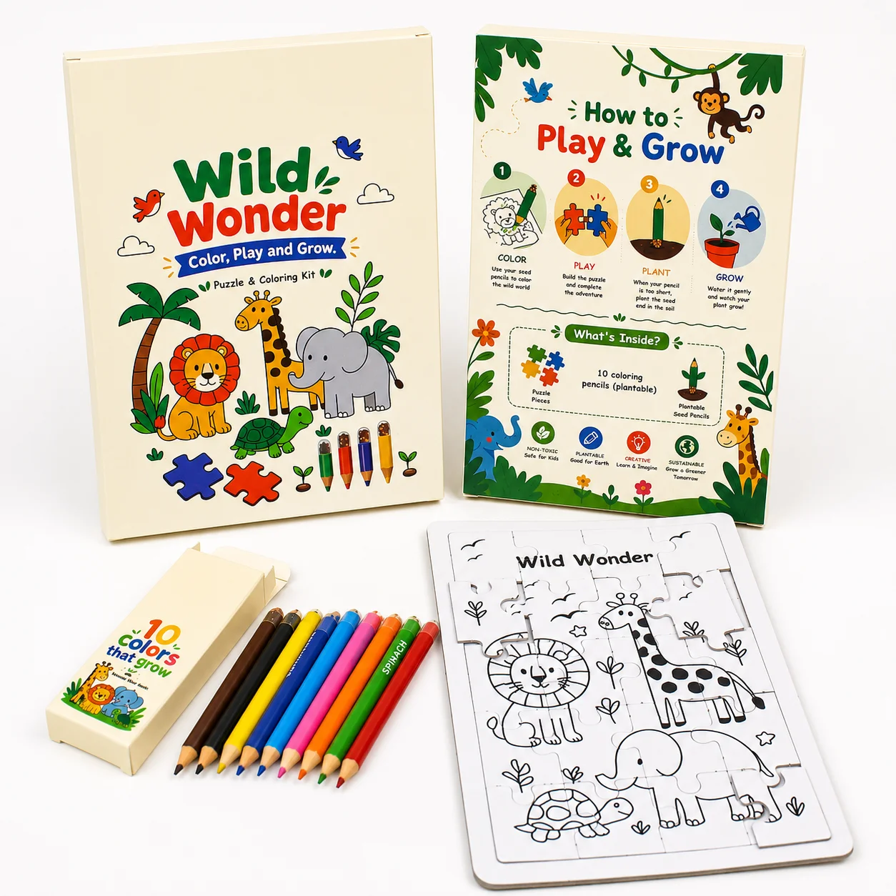 Wild Wonder Puzzle & Plantable Pencil Kit