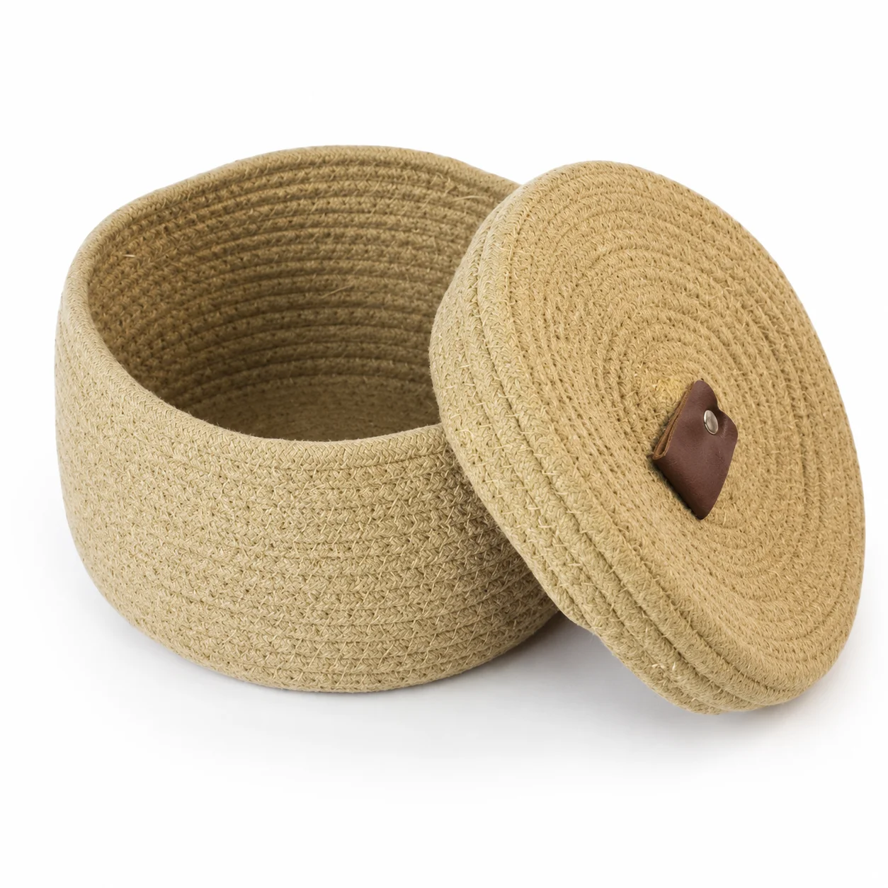 Jute Basket Box (8" dia x 5")