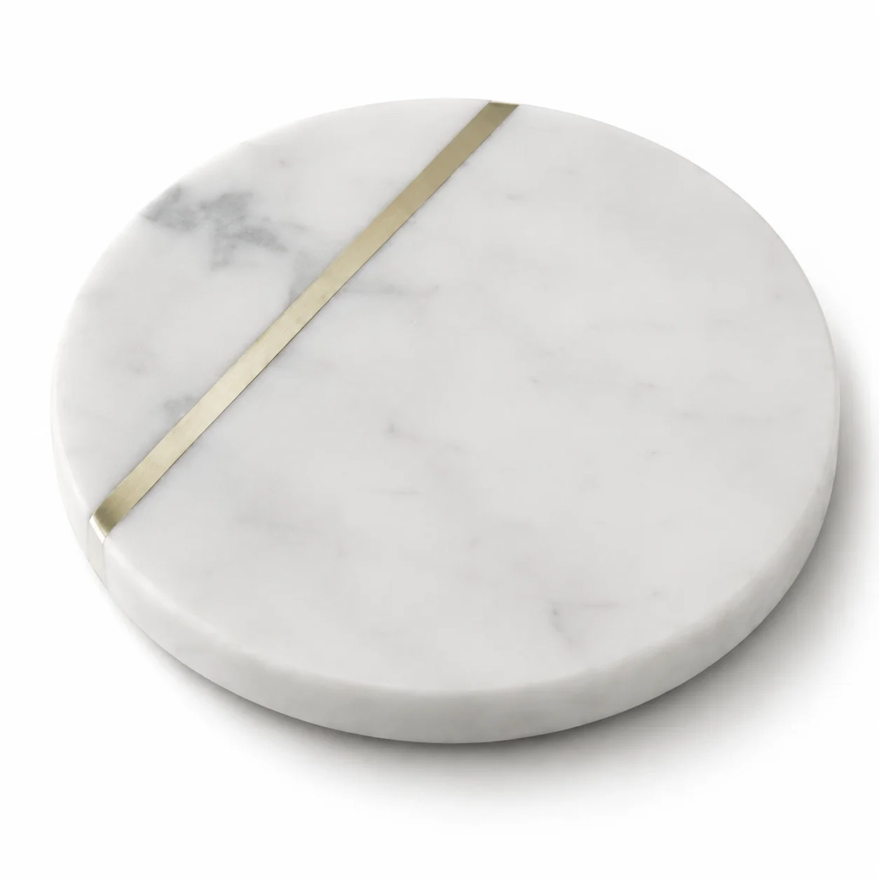 Marble Coaster Round (Brass Inlay)