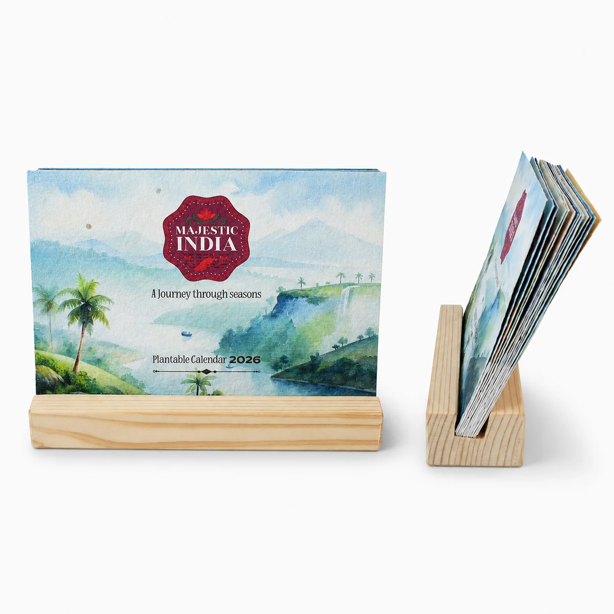 Plantable Calendar Wooden Stand | B6 Landscape