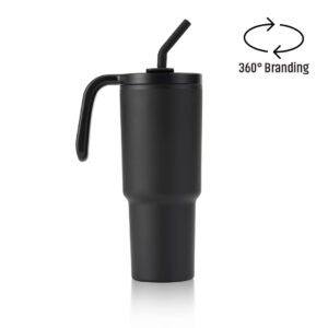 FORZA 360 - Hans Larsen Recycled Stainless Steel/PP Tumbler with 360 Branding - Black